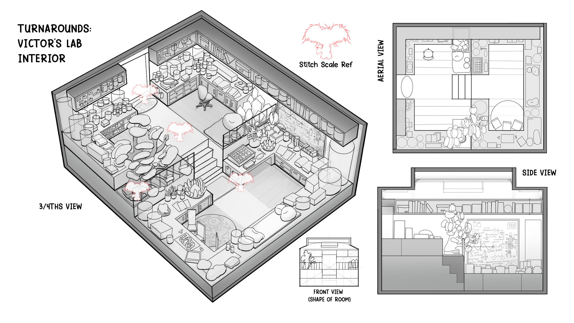 Victor's lab Interior orthographics