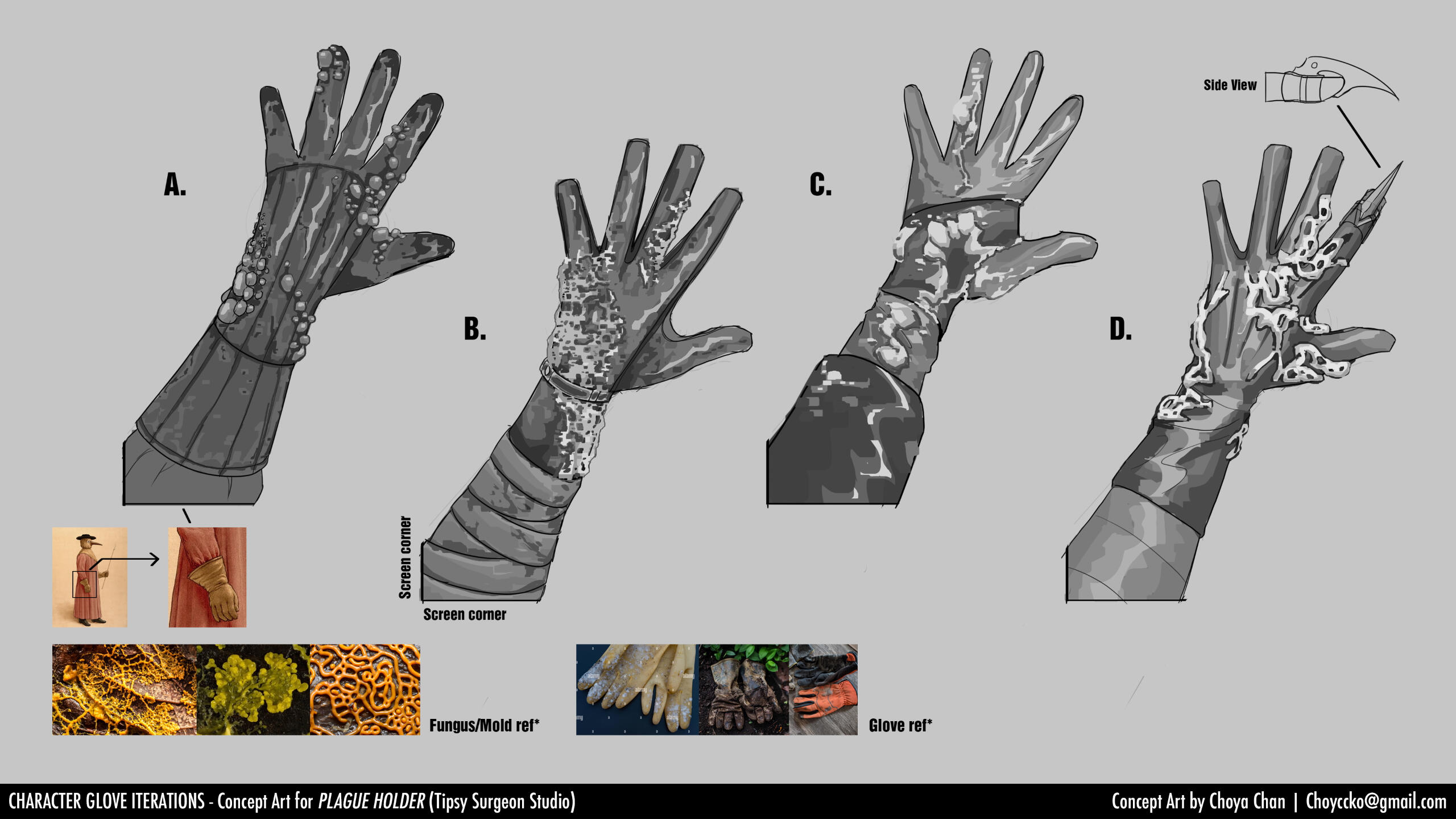 Plague Holder Hand Iterations 1st Pass
