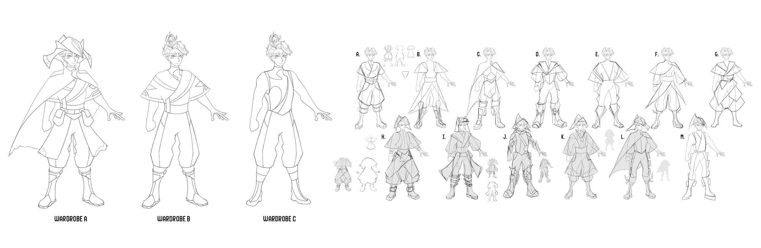 Kaimuyan wardrobe iterations