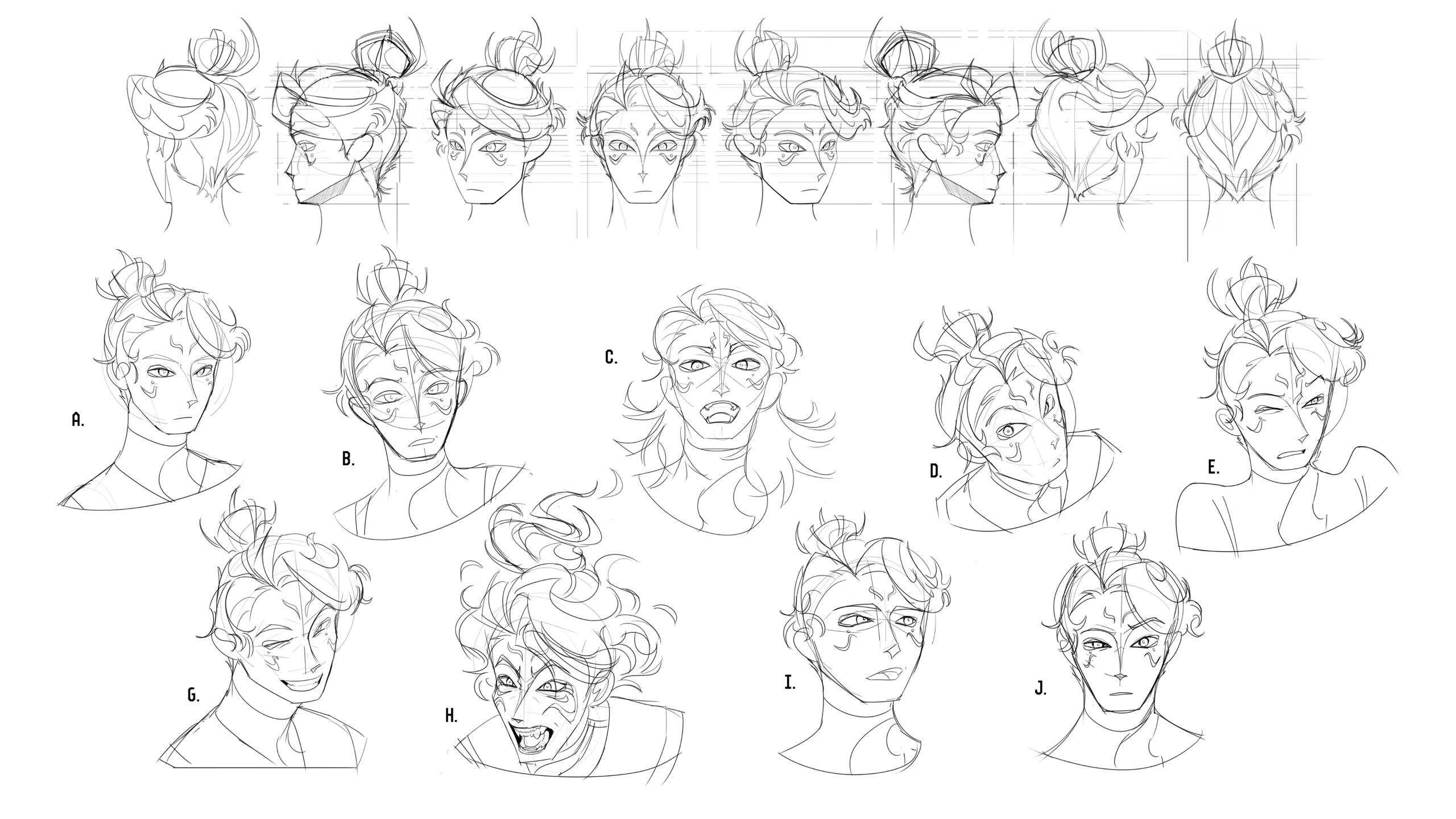 Kaimuyan head turnarounds and expressions Kaimuyan head turnarounds and expressions