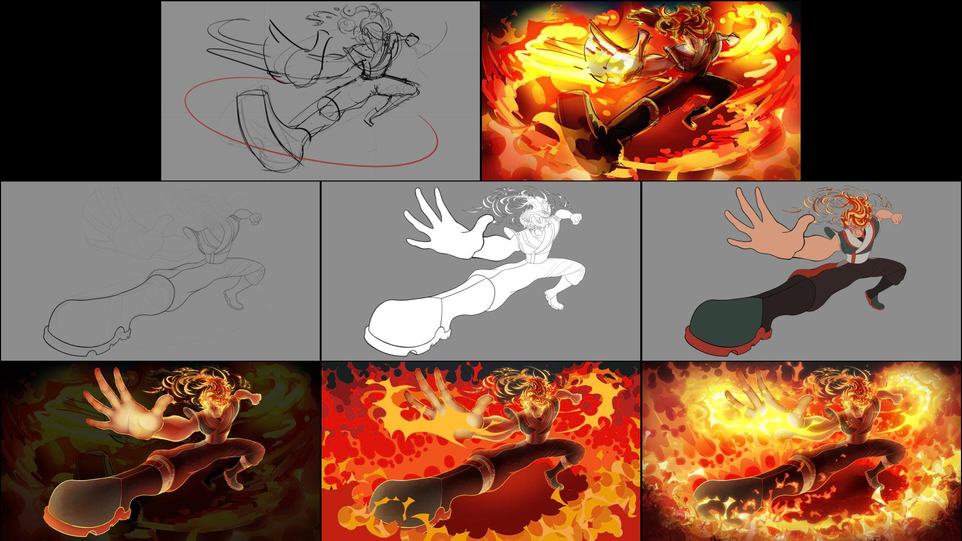 Kaimuyan splash art process Kaimuyan splash art process