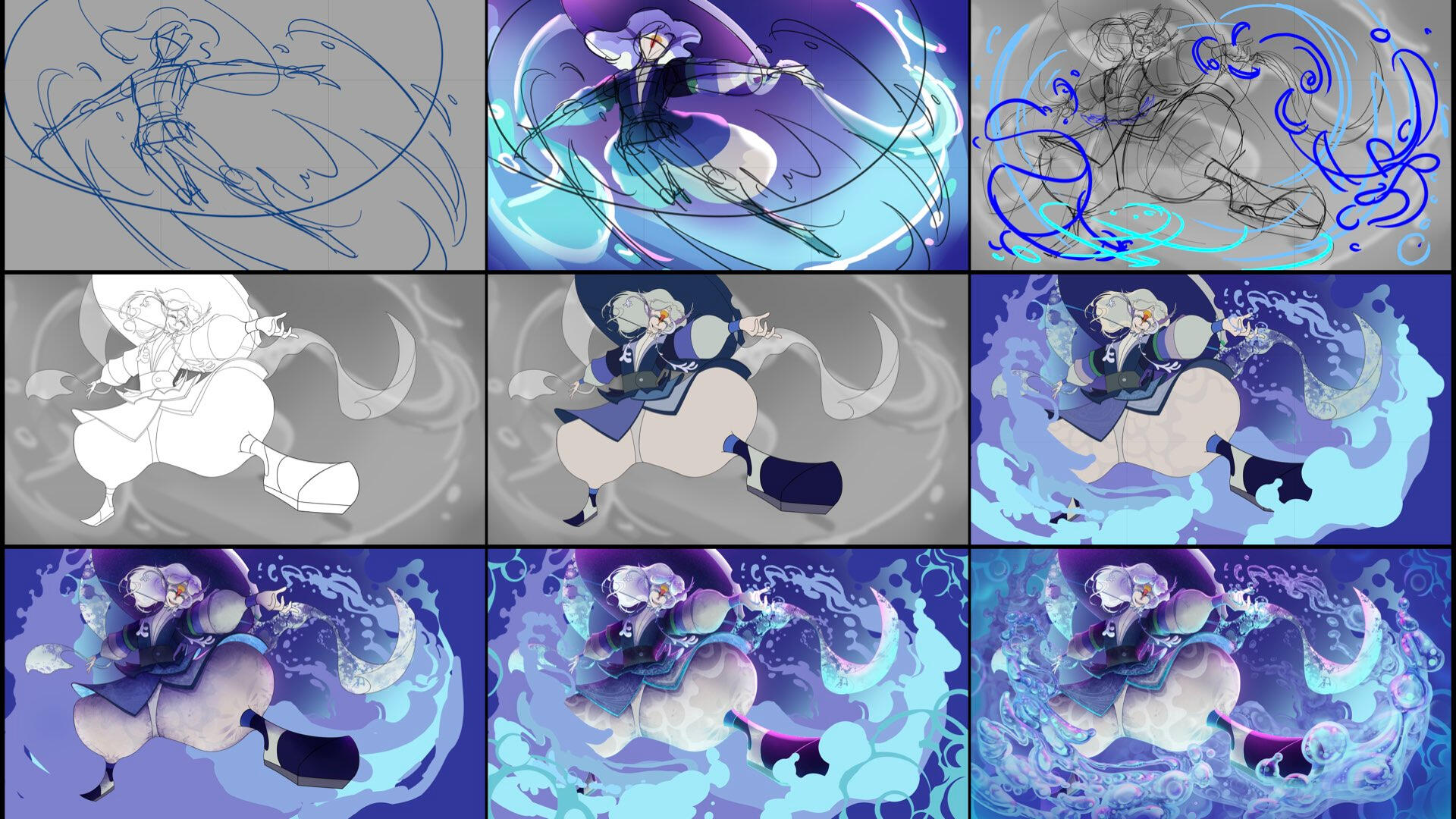 Ebilon splash art process Ebilon splash art process